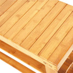 Banc à chaussures en bambou de 90 cm à lattes avec compartiment à bottes Couleur bois - 35,43 x 11,02 x 17,72