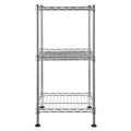3-Tier Steel Wire Shelving Tower Kitchen Storage Shelf, Silver - 11.81 x 11.81 x 23.62