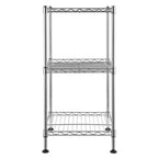 3-Tier Steel Wire Shelving Tower Kitchen Storage Shelf, Silver - 11.81 x 11.81 x 23.62
