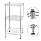 Étagère de rangement de cuisine à 3 niveaux en fil d'acier, argent – 30 x 30 x 60 cm
