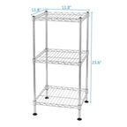 Étagère de rangement de cuisine à 3 niveaux en fil d'acier, argent – 30 x 30 x 60 cm