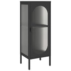 vidaXL Commode noire 40 x 35 x 105 cm en verre et acier - 40 x 35 x 105