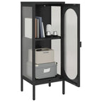 vidaXL Commode noire 40 x 35 x 105 cm en verre et acier - 40 x 35 x 105