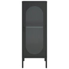 vidaXL Commode noire 40 x 35 x 105 cm en verre et acier - 40 x 35 x 105