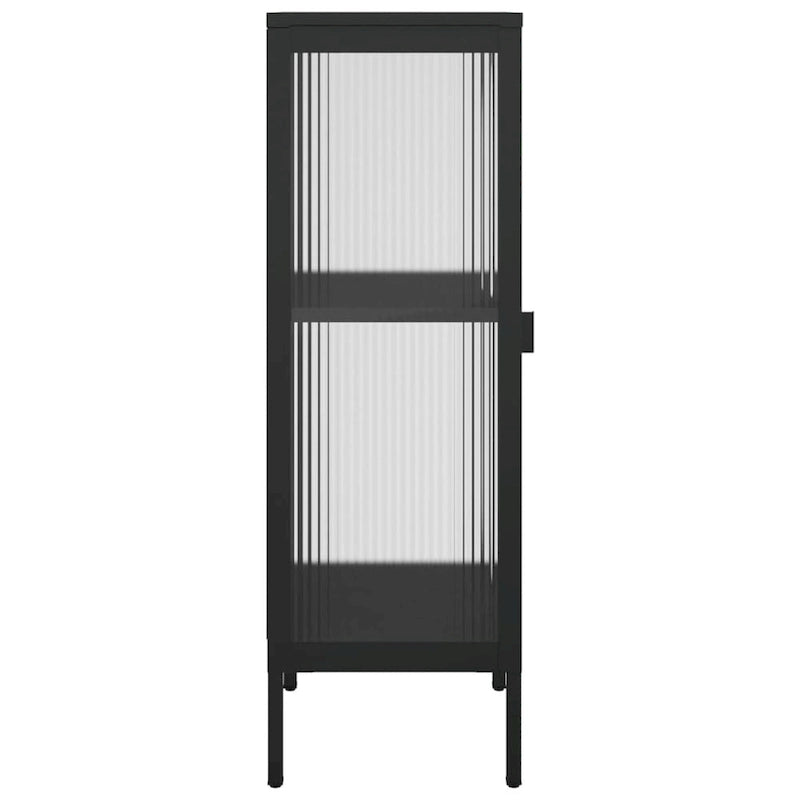 vidaXL Commode noire 40 x 35 x 105 cm en verre et acier - 40 x 35 x 105