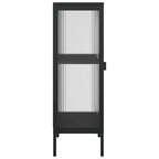 vidaXL Commode noire 40 x 35 x 105 cm en verre et acier - 40 x 35 x 105
