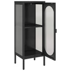 vidaXL Commode noire 40 x 35 x 105 cm en verre et acier - 40 x 35 x 105