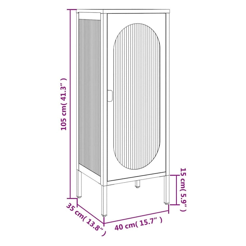 vidaXL Commode noire 40 x 35 x 105 cm en verre et acier - 40 x 35 x 105