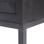 Meuble de rangement contemporain noir et bronze à 2 portes - 43 po