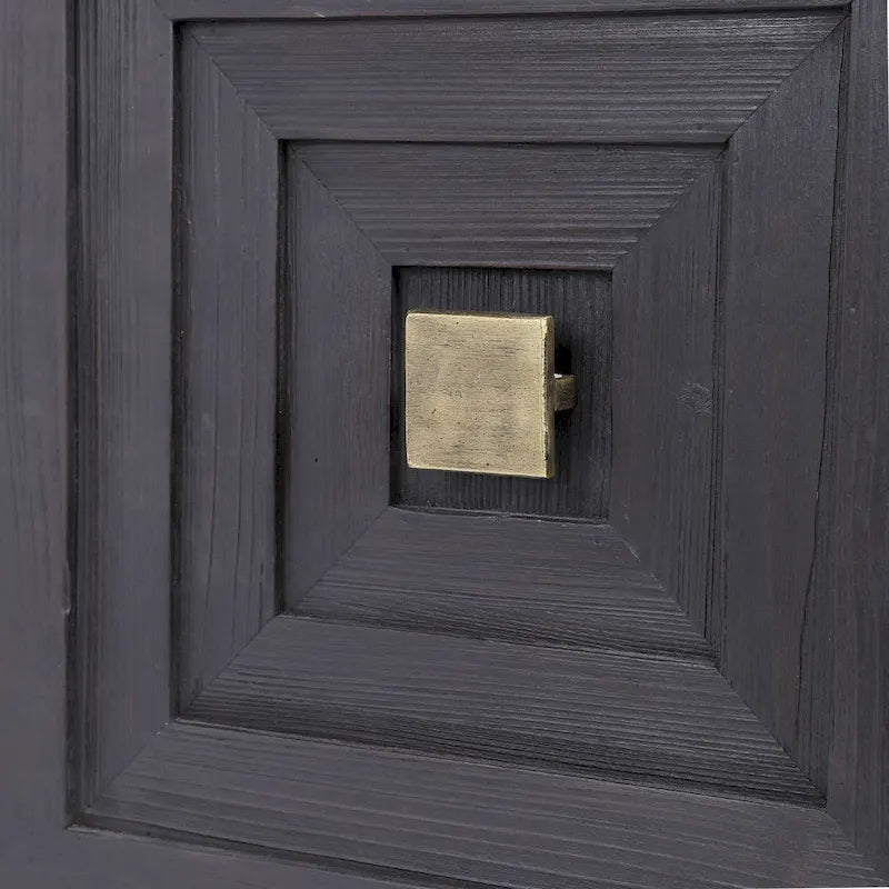 Meuble de rangement contemporain noir et bronze à 2 portes - 43 po