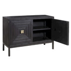 Meuble de rangement contemporain noir et bronze à 2 portes - 43 po