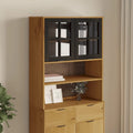 vidaXL Dessus de buffet avec portes en verre FLAM Bois de pin massif - 80 x 37 x 100 cm