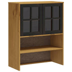 vidaXL Dessus de buffet avec portes en verre FLAM Bois de pin massif - 80 x 37 x 100 cm