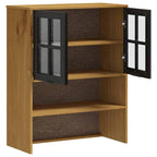 vidaXL Dessus de buffet avec portes en verre FLAM Bois de pin massif - 80 x 37 x 100 cm
