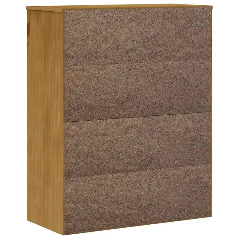 vidaXL Dessus de buffet avec portes en verre FLAM Bois de pin massif - 80 x 37 x 100 cm