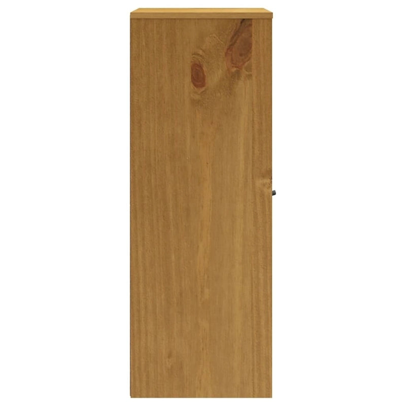 vidaXL Dessus de buffet avec portes en verre FLAM Bois de pin massif - 80 x 37 x 100 cm