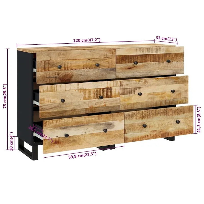vidaXL Buffet bahut meuble de rangement console avec tiroirs