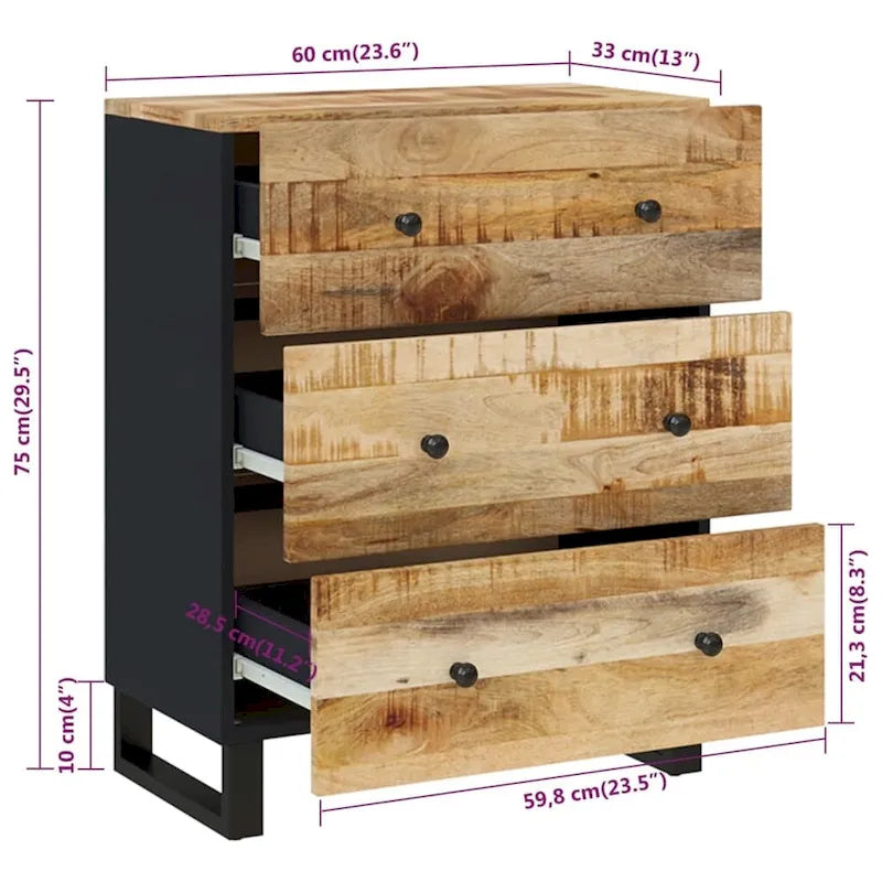vidaXL Buffet bahut meuble de rangement console avec tiroirs