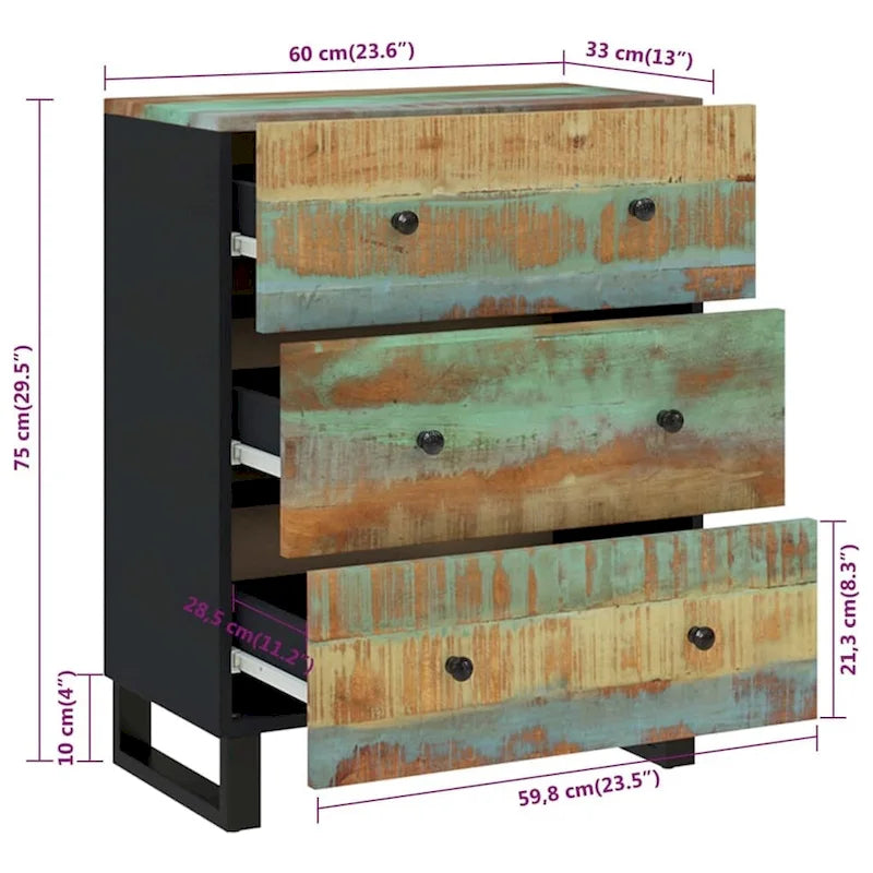 vidaXL Buffet bahut meuble de rangement console avec tiroirs