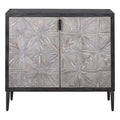 36.5 Gray and Black Contemporary Two Door Rectangular Accent Cabinet