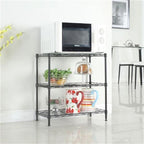 Étagère de rangement noire à 3 niveaux en acier au carbone et PP - 59 x 34 x 80 cm
