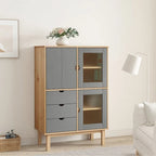 vidaXL Highboard OTTA 33.5x16.9x49.2 Solid Wood Pine - 33.5 x 16.9 x 49.2
