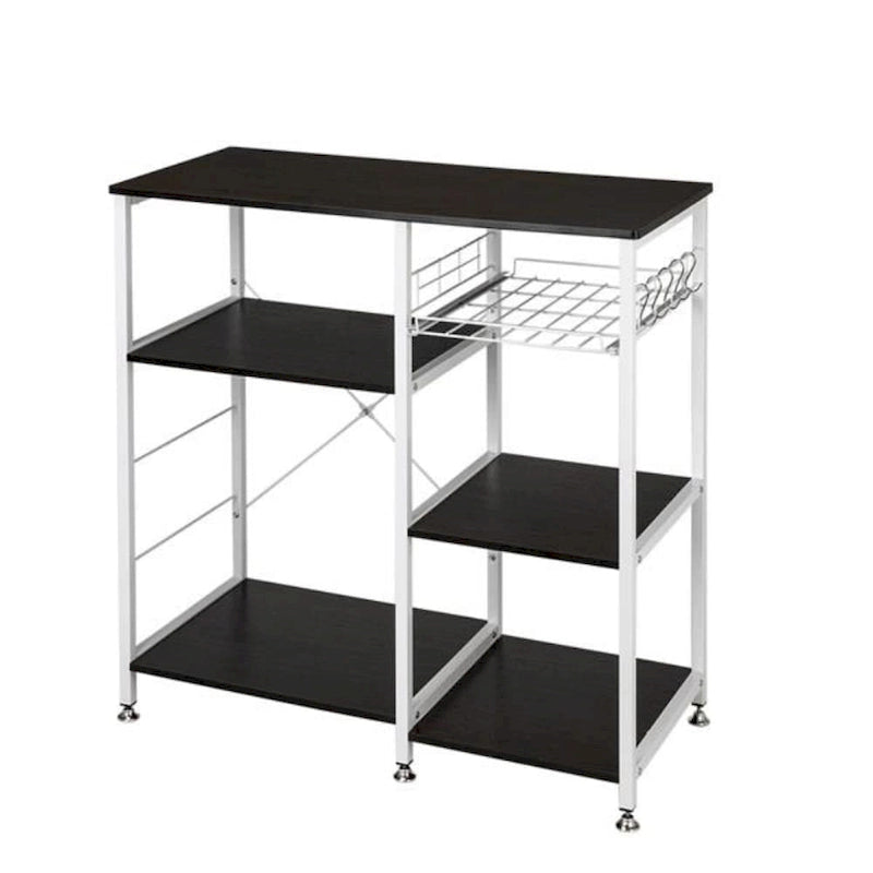 Kitchen Bakers Rack Utility Storage Shelf Microwave Stand 3-Tier Table For Spice Rack Organizer Workstation, Dark Brown