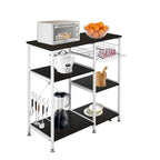 Étagère de cuisine style boulanger Meuble de rangement Support de micro-ondes 3 niveaux pour organisateur d'épices, plan de travail, marron foncé
