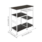 Étagère de cuisine style boulanger Meuble de rangement Support de micro-ondes 3 niveaux pour organisateur d'épices, plan de travail, marron foncé