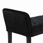 Banc rembourré en tissu capitonné avec accoudoirs évasés et coussinés, Noir - 19 H x 53 L x 18 P pouces