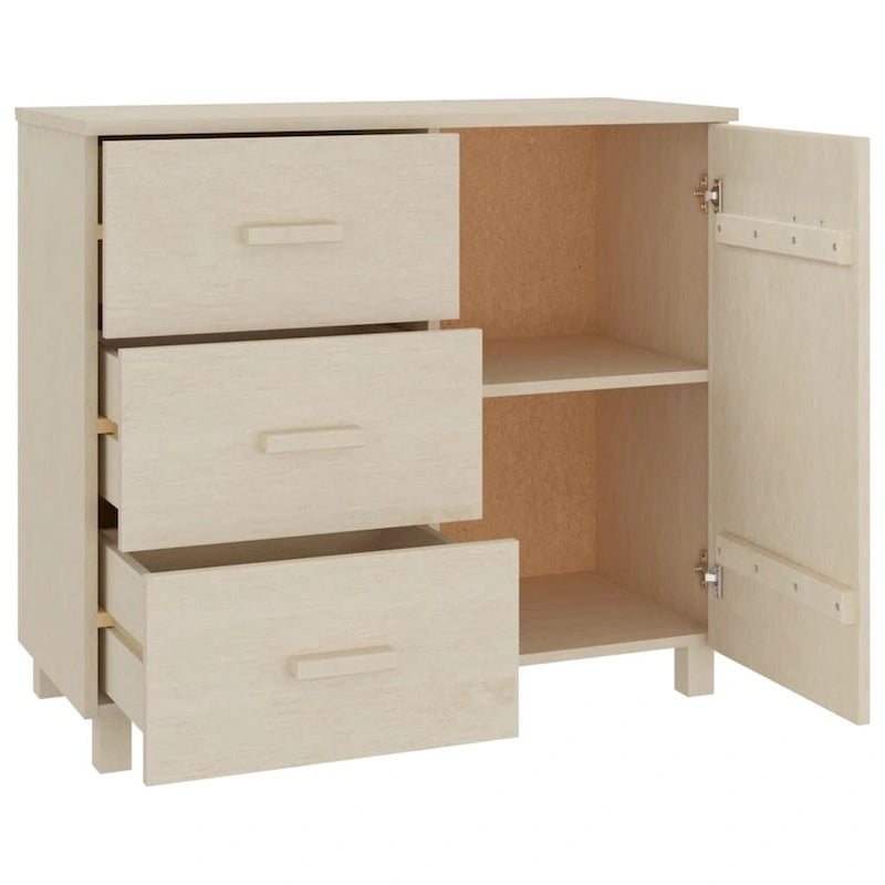 vidaXL Buffet de cuisine avec rangement en pin massif HAMAR - 90x40x80 cm