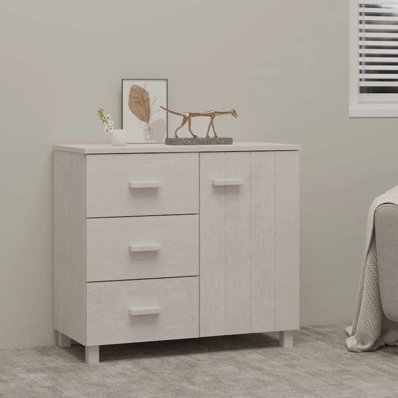 vidaXL Buffet de cuisine avec rangement en pin massif HAMAR - 90x40x80 cm