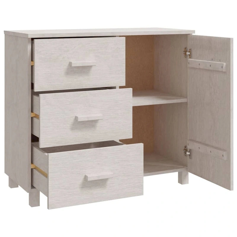 vidaXL Buffet de cuisine avec rangement en pin massif HAMAR - 90x40x80 cm