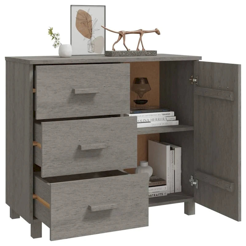 vidaXL Buffet de cuisine avec rangement en pin massif HAMAR - 90x40x80 cm