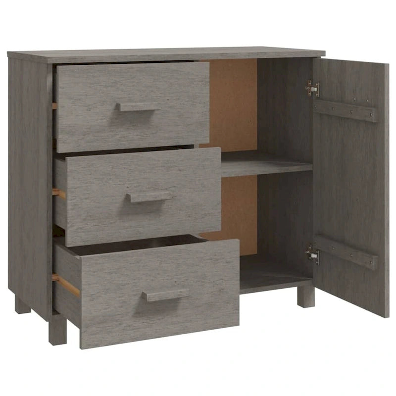 vidaXL Buffet de cuisine avec rangement en pin massif HAMAR - 90x40x80 cm