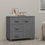 vidaXL Buffet de cuisine avec rangement en pin massif HAMAR - 90x40x80 cm