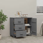 vidaXL Buffet de cuisine avec rangement en pin massif HAMAR - 90x40x80 cm