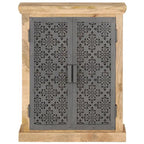 vidaXL Buffet avec portes en acier 60x35x75 cm Bois de manguier massif