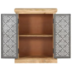 vidaXL Buffet avec portes en acier 60x35x75 cm Bois de manguier massif