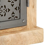 vidaXL Buffet avec portes en acier 60x35x75 cm Bois de manguier massif