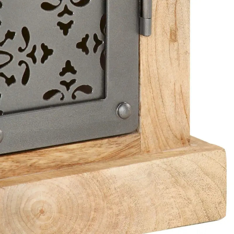 vidaXL Buffet avec portes en acier 60x35x75 cm Bois de manguier massif