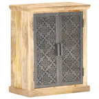 vidaXL Buffet avec portes en acier 60x35x75 cm Bois de manguier massif