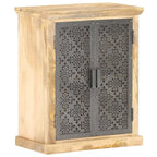 vidaXL Buffet avec portes en acier 60x35x75 cm Bois de manguier massif