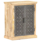 vidaXL Buffet avec portes en acier 60x35x75 cm Bois de manguier massif