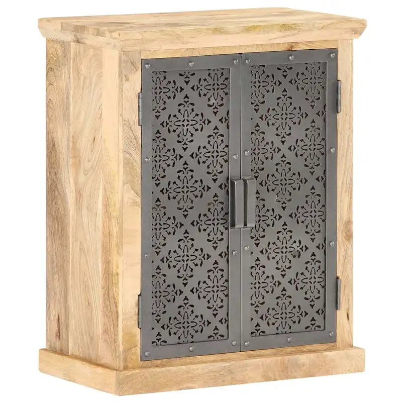 vidaXL Buffet avec portes en acier 60x35x75 cm Bois de manguier massif