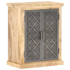 vidaXL Buffet avec portes en acier 60x35x75 cm Bois de manguier massif
