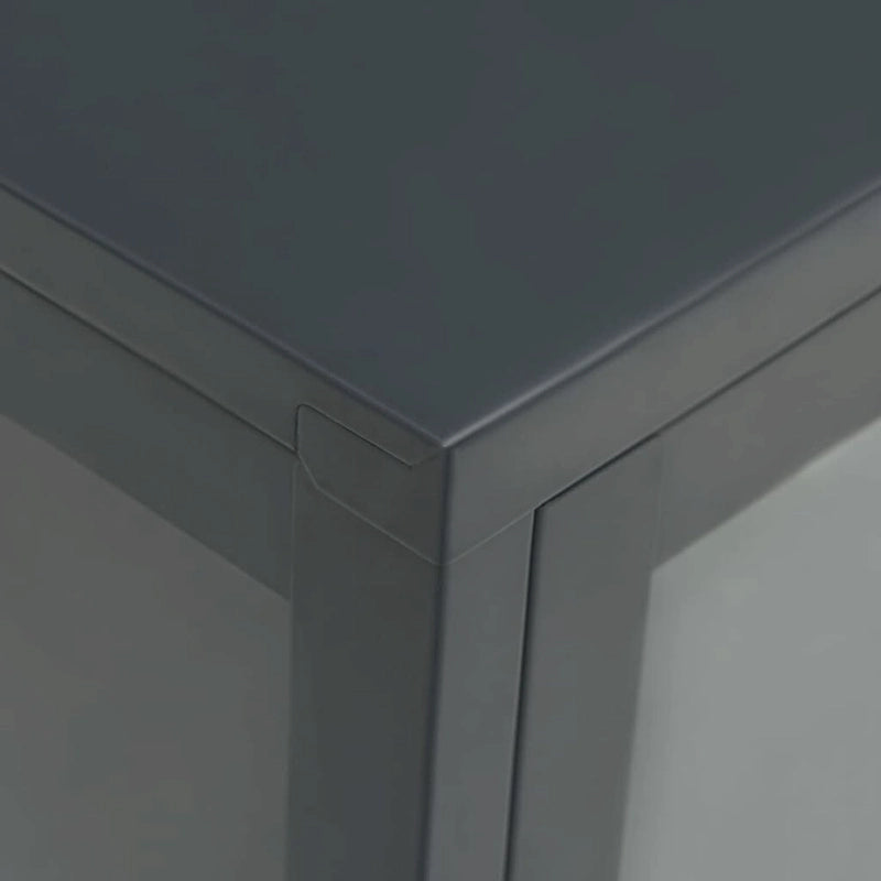 vidaXL Buffet anthracite 75x35x105 cm Acier et verre