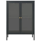 vidaXL Buffet anthracite 75x35x105 cm Acier et verre