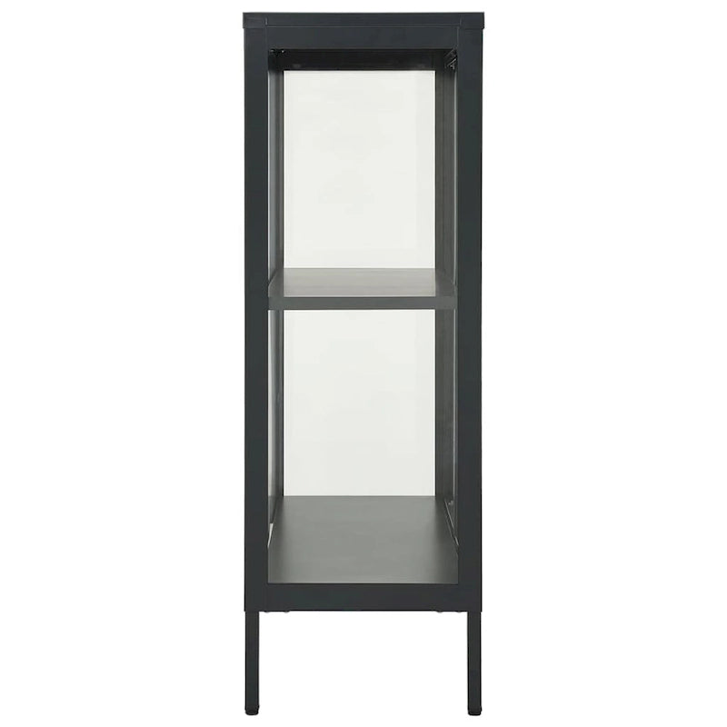 vidaXL Buffet anthracite 75x35x105 cm Acier et verre