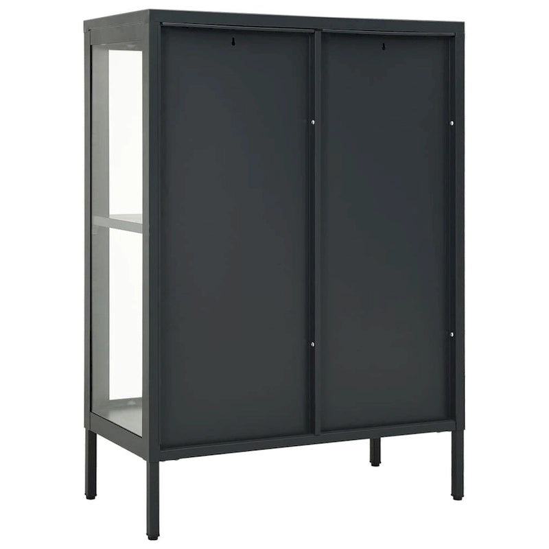 vidaXL Buffet anthracite 75x35x105 cm Acier et verre